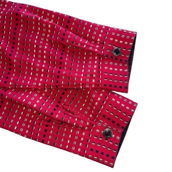 CJ Banks Red Striped Jacket Womens 1X Button Front Cardigan - Picture 5 of 12